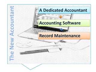 The New Accountant   A Dedicated Accountant

                     Accounting Software

                     Record Maintenance
 