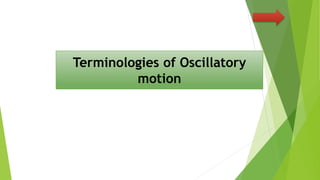 Terminologies of Oscillatory
motion
 