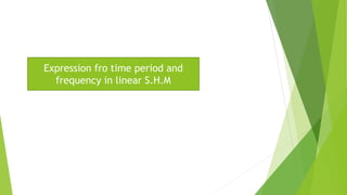 Expression fro time period and
frequency in linear S.H.M
 