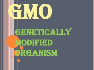 GMO Genetically modified organism Genetically Modified Organism  
