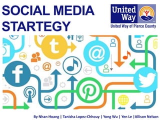 SOCIAL MEDIA
STARTEGY
By Nhan Hoang | Tanisha Lopez-Chhouy | Yong Wu | Yen Le |Allison Nelson
 