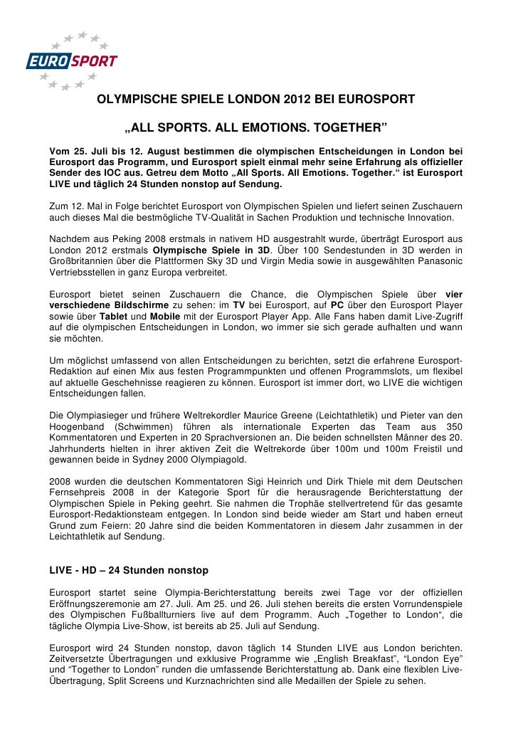 Prm049 12 Olympische Spiele London 12 Bei Eurosport Pdf