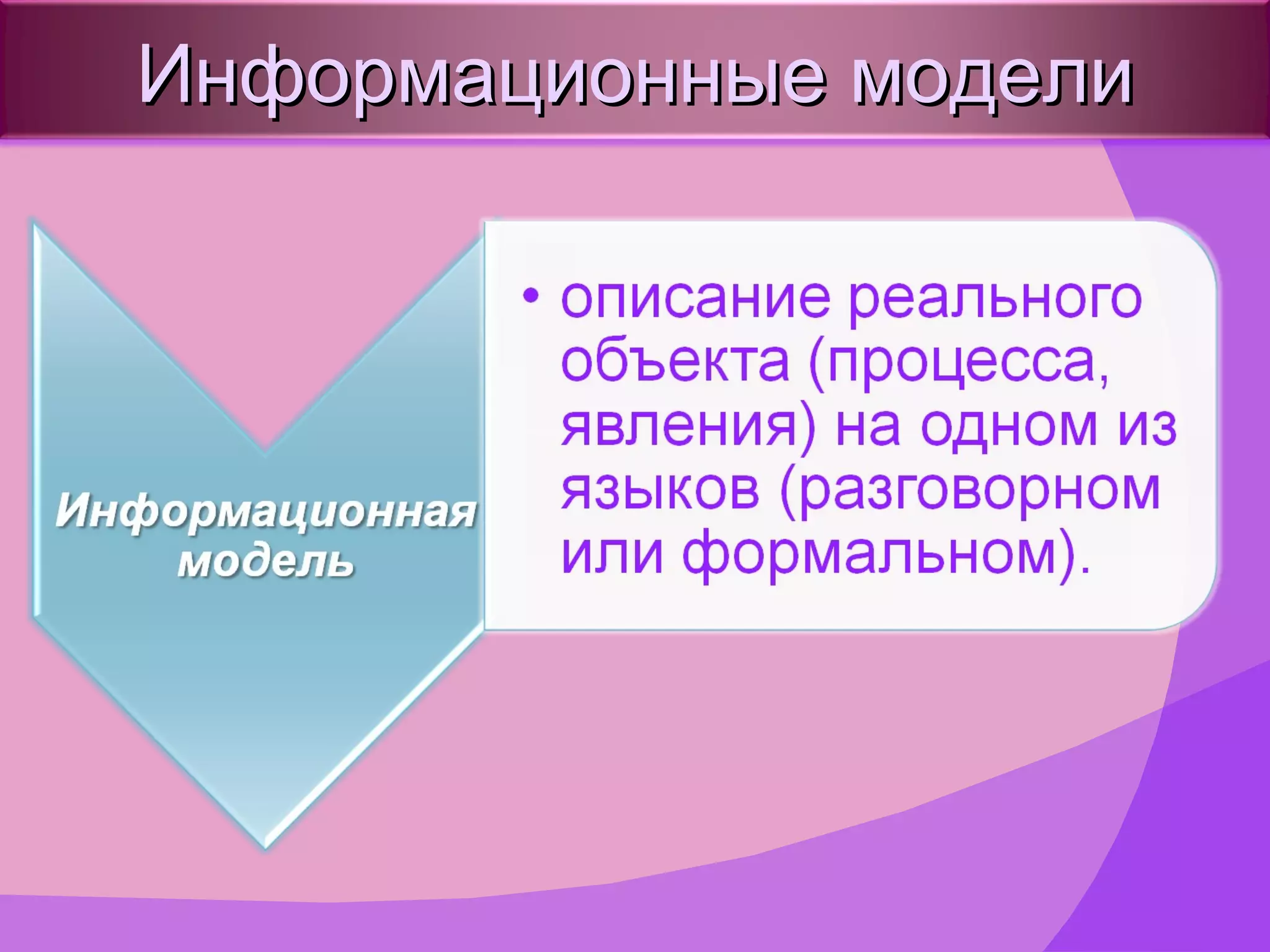 Информационные модели 