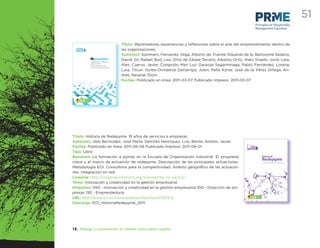51
                                                                                                                                                                          Principles for Responsible
                                                                                                                                                                          Management Education



                                                                      Título: INprenedores experiencias y reﬂexiones sobre el arte del emprendimiento dentro de
 [ ]                                                                  las organizaciones.
          economía
 abierta
                                                                      Autor(es): Summers, Fernando; Vega, Alberto de; Fuente, Eduardo de la; Bartolomé Sedano,
                                         INprenedors
                                         experiències i reflexions
                                                                      David; Gil, Rafael; Borj, Leo; Ortiz de Zárate Tercero, Alberto; Ortiz, Iñaki; Graells, Jordi; Lara,
                                         sobre l'art de
                                         l’intraemprenentatge         Álex; Cuervo, Javier; Congosto, Mari Luz; Garaizar Sagarminaga, Pablo; Fernández, Lorena;
                                         dins de les organitzacions
                                                                      Lara, Tíscar; Iturbe-Ormaetxe Zamarripa, Julen; Peña Aznar, José de la; Pérez Ortega, An-
                                                                      drés; Nespral, Dioni
                                                                      Fechas: Publicado en línea: 2011-03-07 Publicado Impreso: 2011-03-07



                          Escuela de
                          organización
        MINISTERIO
  DE INDUSTRIA, TURISMO
       Y COMERCIO
                          industrial




Título: Historia de Redepyme. 15 años de servicios a empresas.
Autor(es): Vela Bermúdez, José María; Sánchez Henríquez, Luis; Benito Andrés, Javier
Fechas: Publicado en línea: 2011-06-06 Publicado Impreso: 2011-06-01                                                                            [
                                                                                                                                                            innovación y
                                                                                                                                                            creatividad en la
                                                                                                                                                       gestión
                                                                                                                                                    empresarial             ]
Tipo: Libro
Resumen: La formación a pymes en la Escuela de Organización Industrial. El programa                                                                                                            Historia de
                                                                                                                                                                                               Redepyme
crece y el marco de actuación de redepyme. Descripción de las principales actuaciones.                                                                                                         15 años de servicios a empresas


Metodología EOI. Consultoría para la competitividad. Ámbito geográﬁco de las actuacio-
nes. Integración en red.
Licencia: http://creativecommons.org/licenses/by-nc-sa/2.0/
Tema: Innovación y creatividad en la gestión empresarial
Etiquetas: 050 - Innovación y creatividad en la gestión empresarial 100 - Dirección de em-
presas 130 - Emprendeduría
URL: http://www.eoi.es/savia/pubman/item/eoi:67003:12
                                                                                                                                                                                Escuela de
                                                                                                                                                                                organización
                                                                                                                                                       MINISTERIO
                                                                                                                                                 DE INDUSTRIA, TURISMO
                                                                                                                                                      Y COMERCIO
                                                                                                                                                                                industrial




Descarga: EOI_HistoriaRedepyme_2011




12. Diálogo y comunicación en abierto como piedra angular
 