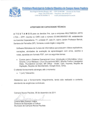 [Prêmio Imre Simon 2014] Multimídia Educacional - Atestados