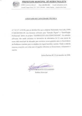 [Prêmio Imre Simon 2014] Multimídia Educacional - Atestados