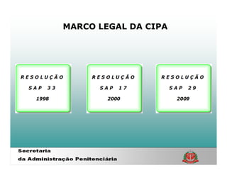 MARCO LEGAL DA CIPA
 