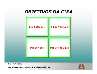 OBJETIVOS DA CIPA
 