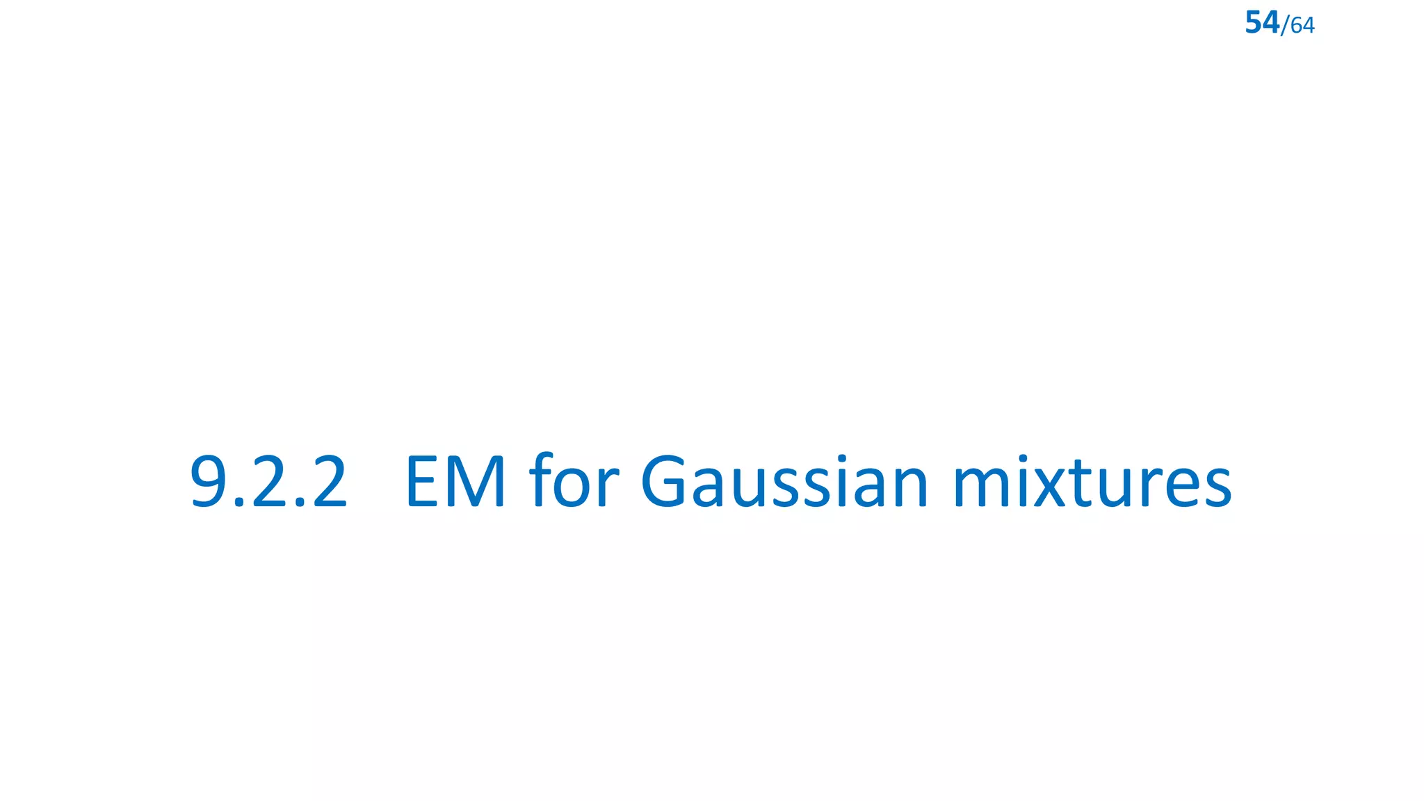 9.2.2 EM for Gaussian mixtures
54/64
 