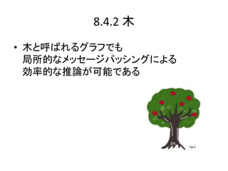 8.4.2 木
• 木と呼ばれるグラフでも
局所的なメッセージパッシングによる
効率的な推論が可能である
 