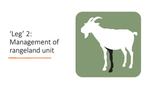 ‘Leg’ 2:
Management of
rangeland unit
 