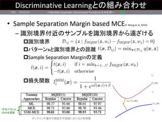 (12/22 PRMU研究会)Modified Quadratic Discriminant Functionとその応用