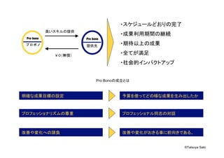 Pro bono   Pro bono




                 Pro Bono




                            ©Tatsuya Sato
 