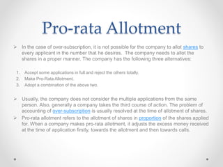 Pro-rata Allotment, Calls in Arrears, Calls in advance.pptx