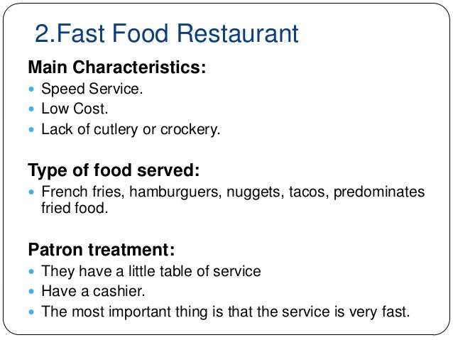 types of restaurants