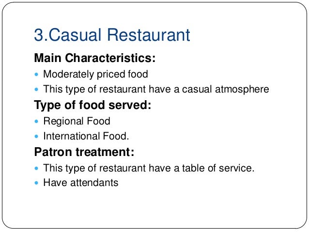 types of restaurants