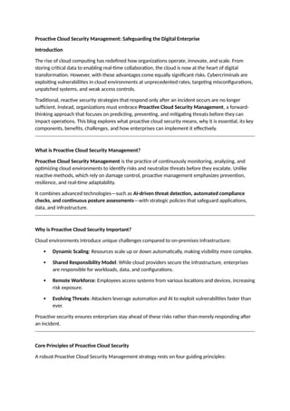 Security Proactive Thinking Proactive Cloud Security Management.docx