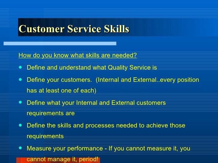 skills needed for customer service