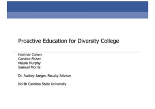 Proactive Education For Diversity College