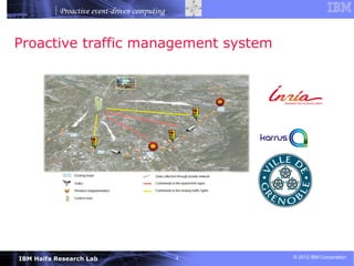 Proactive event-driven computing


Proactive traffic management system




IBM Haifa Research Lab                        4   © 2012 IBM Corporation
 