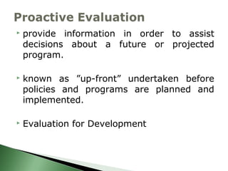 Proactive evaluation | PPT | Educational Assessment | Education
