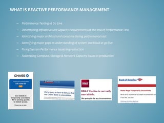 –Performance Testing at Go Live 
–Determining Infrastructure Capacity Requirements at the end of Performance Test 
–Identi...