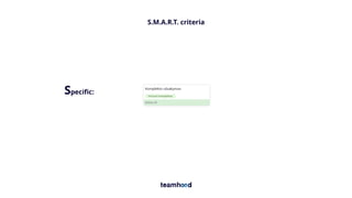 S.M.A.R.T. criteria
Specific:
 