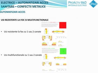 ELECTRICE C AUTOMATIZARI ACCES
SANITARE C CONFECTII METALICE
AUTOMATIZARI ACCES

USI REZISTENTE LA FOC SI MULTIFUNCTIONALE



? Usi rezistente la foc cu 1 sau 2 canate




? Usi multifunctionale cu 1 sau 2 canate
 