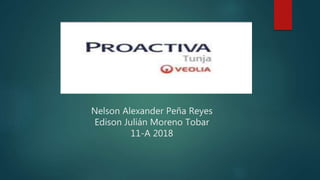 Nelson Alexander Peña Reyes
Edison Julián Moreno Tobar
11-A 2018
 
