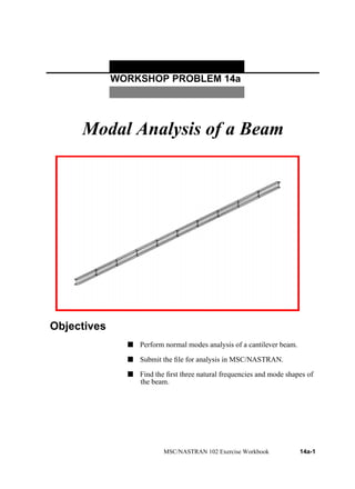 Modal Analysis of a Beam using Ansys Tool | PDF