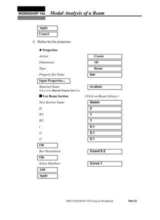 Modal Analysis of a Beam using Ansys Tool | PDF