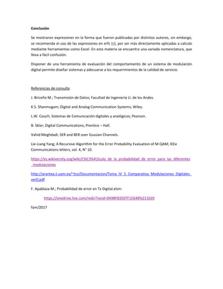 Probabilidad de error en modulación digital | PDF