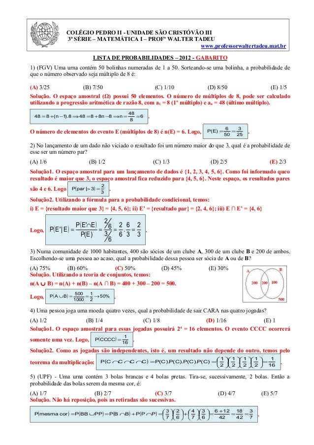 Probabilidade Medio Iii Probabilidade Medio Iii