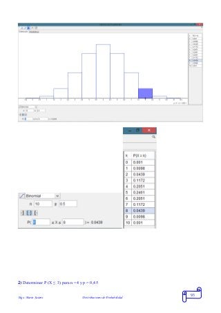 Mgs. Mario Suárez Distribuciones de Probabilidad
93
2) Determinar P (X ≤ 3) para n =4 y p = 0,45
 