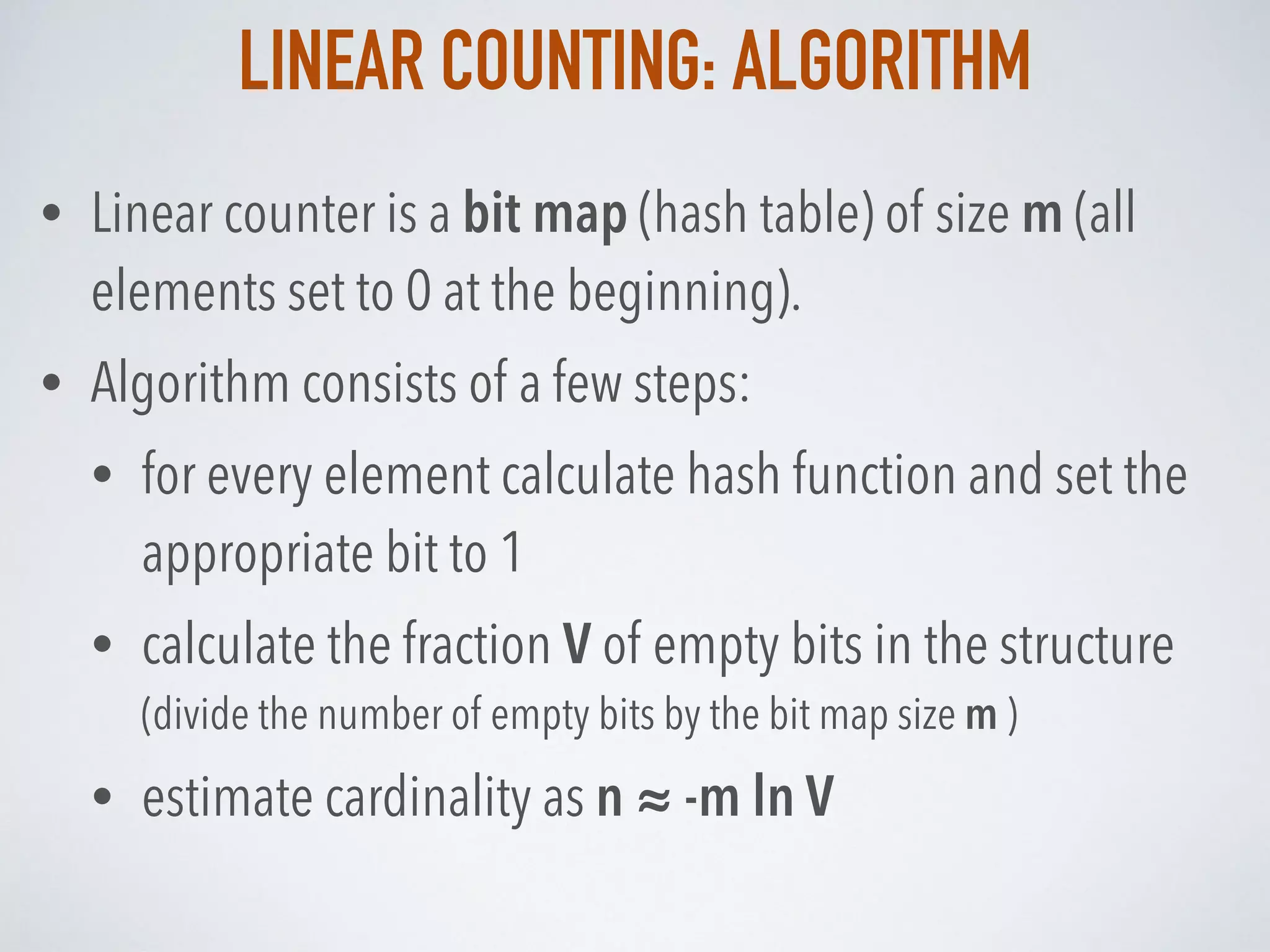 Probabilistic data structures. Part 2. Cardinality | PPT