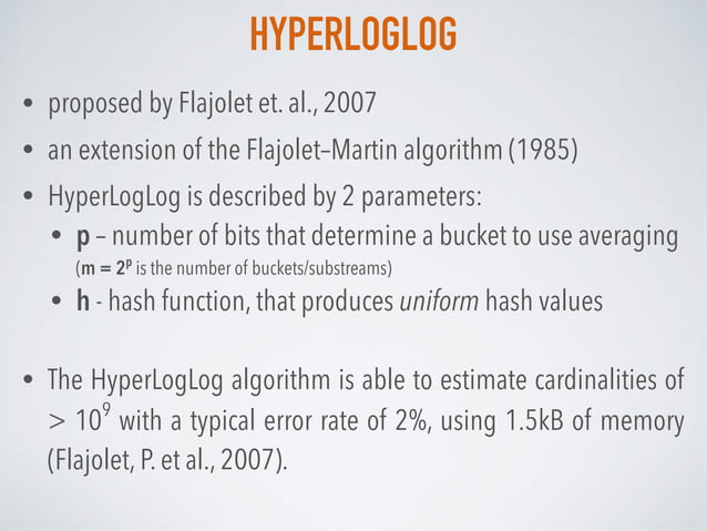 Probabilistic data structures. Part 2. Cardinality | PPT