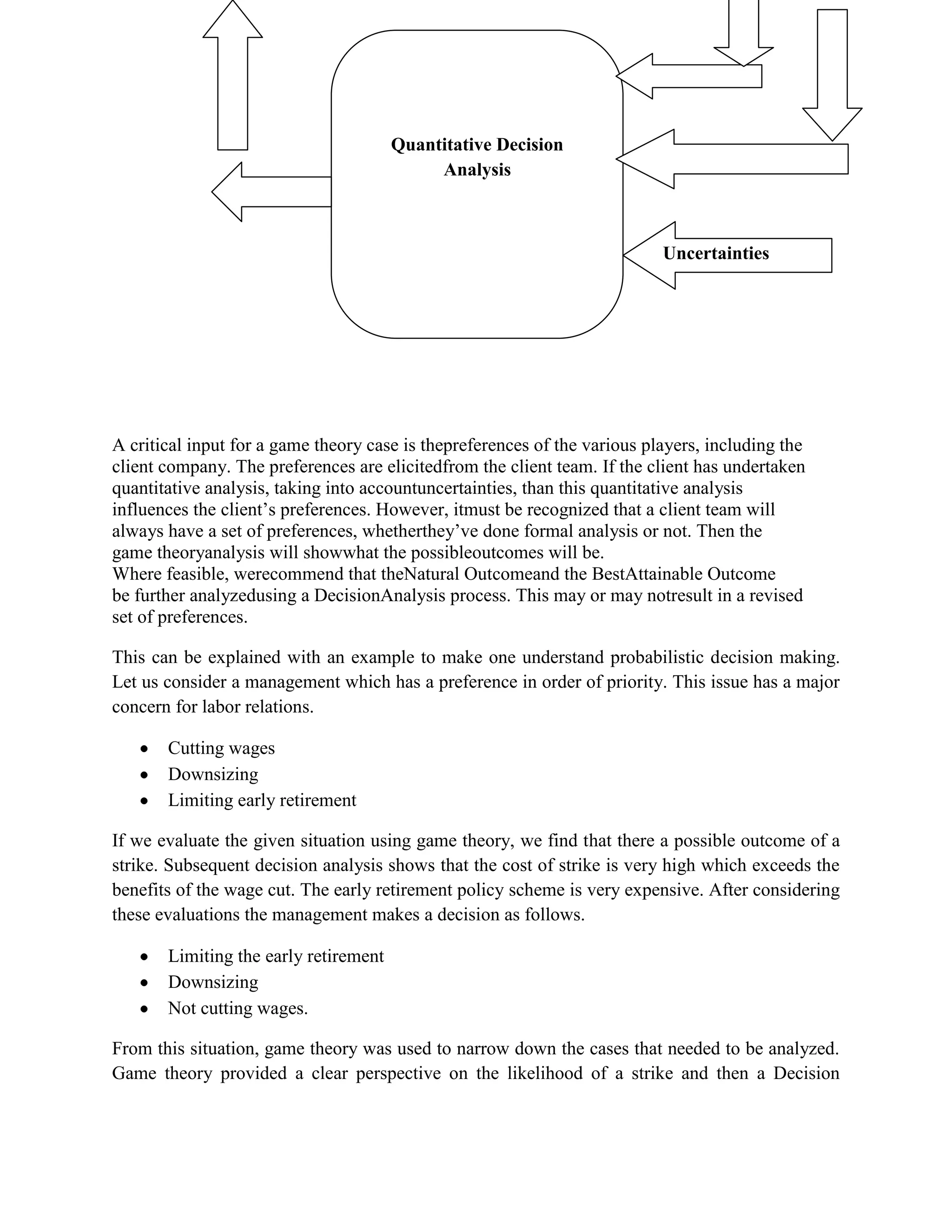 Probabilistic decision making