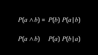 P(a ∧b) = P(b) P(a|b)
P(a ∧b) P(a) P(b|a)
 