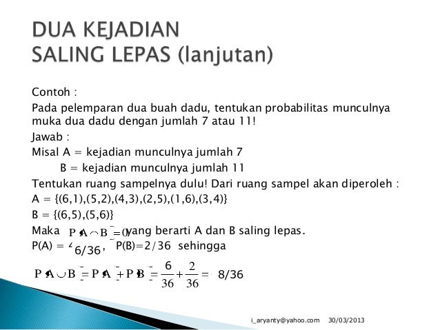 24++ Contoh Soal Peluang Tidak Saling Bebas - Kumpulan Contoh Soal