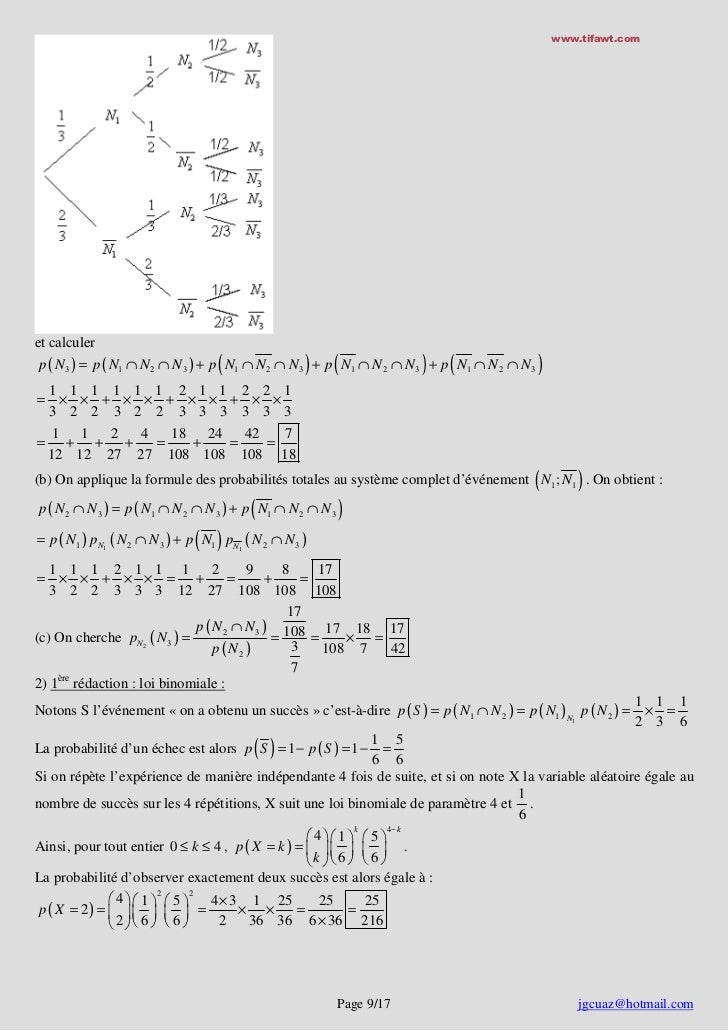 Probabilites Excorriges