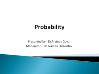Presented by - Dr.Prateek Goyal
Moderator – Dr. Namita Shrivastav
 