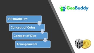 PROBABILITY:
Concept of Coins
Concept of Dice
Arrangements
 