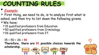 PROBABILITY AND COUNTING RULES IN STATISTICS | PPTX
