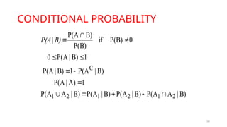 CONDITIONAL PROBABILITY
38
)
B
|
A
A
(
P
)
B
|
A
(
P
)
B
|
A
(
P
)
B
|
A
A
(
P
1
)
A
|
A
(
P
)
B
|
A
(
P
1
)
B
|
A
(
P
1
)
B
|
A
(
P
0
0
)
B
(
P
if
)
B
(
P
)
B
A
(
P
2
1
2
1
2
1
C













B)
|
P(A
 