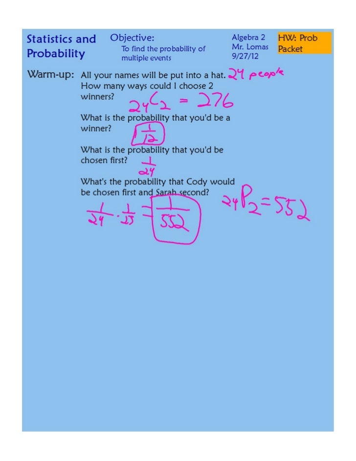 Probability Of Multiple Events AND pdf