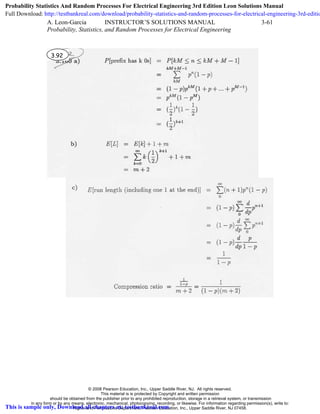Probability Statistics and Random Processes for Electrical Engineering ...