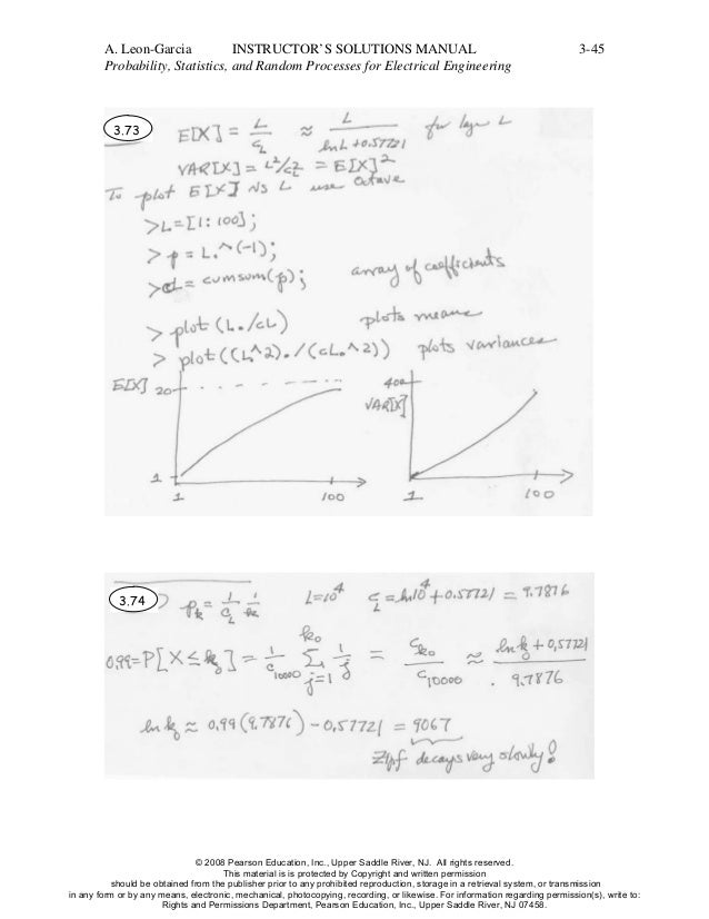 Probability Statistics And Random Processes For Electrical Engineerin
