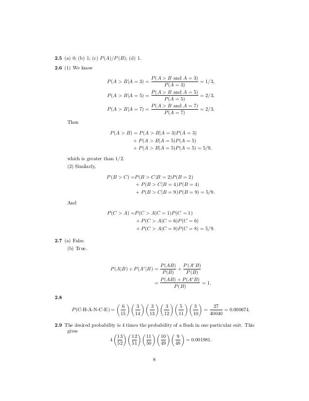 Probability With Applications And R 1st Edition Dobrow Solutions Manu