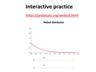 Interactive practice
https://probstats.org/weibull.html
 