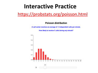 Interactive Practice
https://probstats.org/poisson.html
 